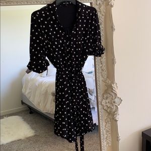 Like new polka dotted express button up dress
